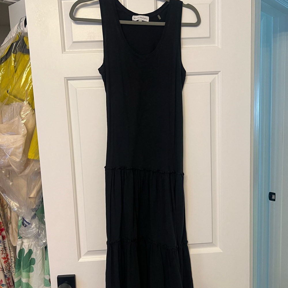 White + Warren Elegant Black Sleeveless Dress
